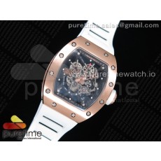 KV공장 RM035-02 로골 스켈레톤다이얼 러버스트랩 RG Skeleton Dial Black on White Rubber Strap MIYOTA8215