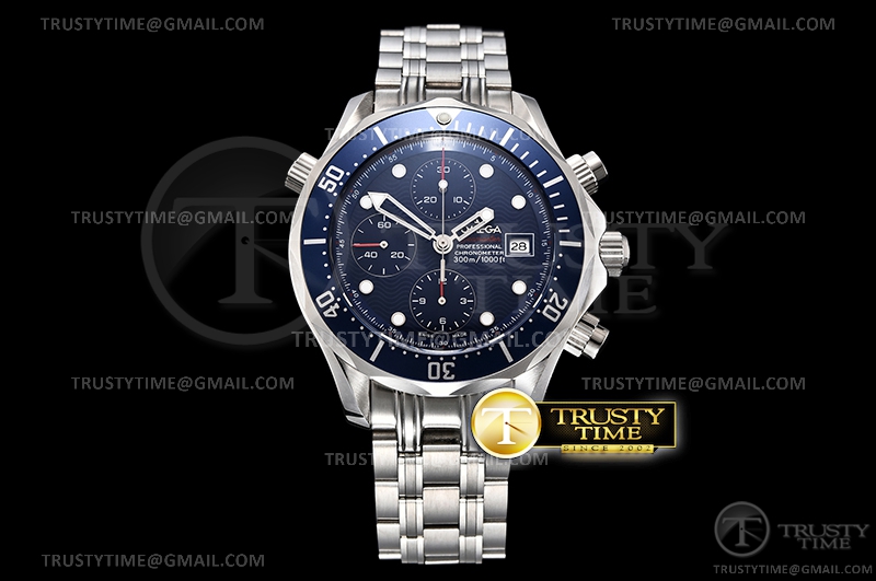 AC공장 오메가 씨마스터 크로노 블루물결다이얼 브레이슬릿 Seamaster Chronograph SS/SS Blue ACF Asia 7750