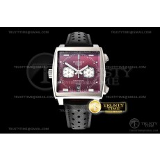 태그 모나코 쿼츠 레드다이얼 가죽스트랩 Tag Monaco Chronograph SS/LE Red Jap VK64A