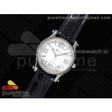 ZF공장 쇼파드 해피스포츠 화이트다이얼 가죽스트랩 Happy Sport Automatic SS 36mm White Dial on Black Leather Strap A2892