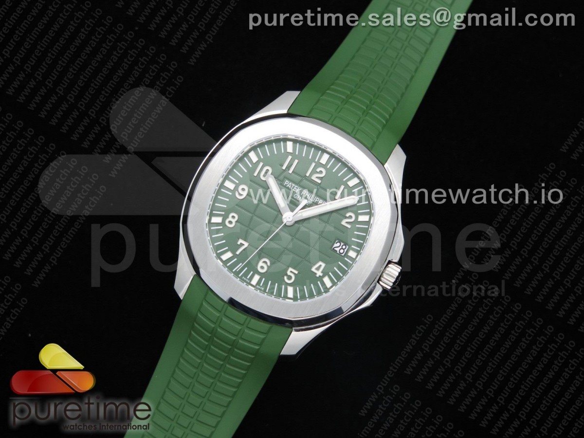 zf공장 파텍필립 아쿠아넛 그린다이얼 그린러버스트랩 Aquanaut 5168G 42mm SS Green Dial on Green Rubber Strap 324CS (Free box)