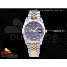 GM공장 롤렉스 데이저스트 36 옐로우골드콤비 포금 블랙다이얼 브레이슬릿 DateJust 36 SS/YG 126233 GMF Gold Wrapped 904L Steel Black Dial Diamonds Markers on Jubilee Bracelet SA3235