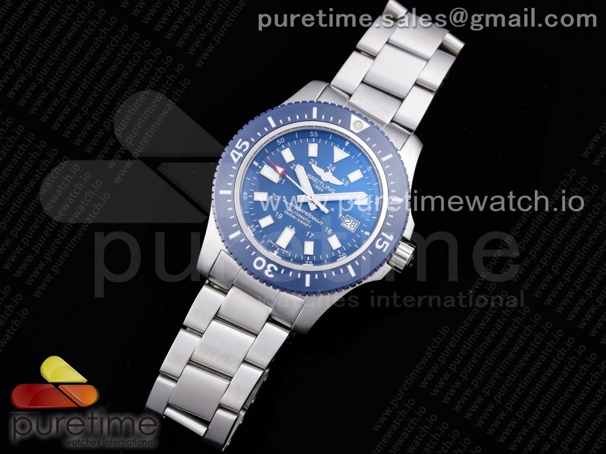 TF공장 브라이틀링 슈퍼오션 44mm 스폐셜 블루다이얼 브레이슬릿 Superocean 44mm Special Blue Dial on SS Bracelet A2824