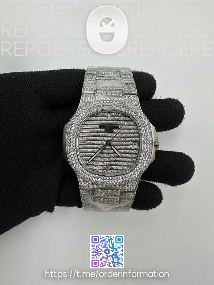 PP공장 노틸러스 점보 풀다이어 모델 Nautilus 5719/1G Full Diamonds Dial and Bracelet 324CS (Free box) PPF공장