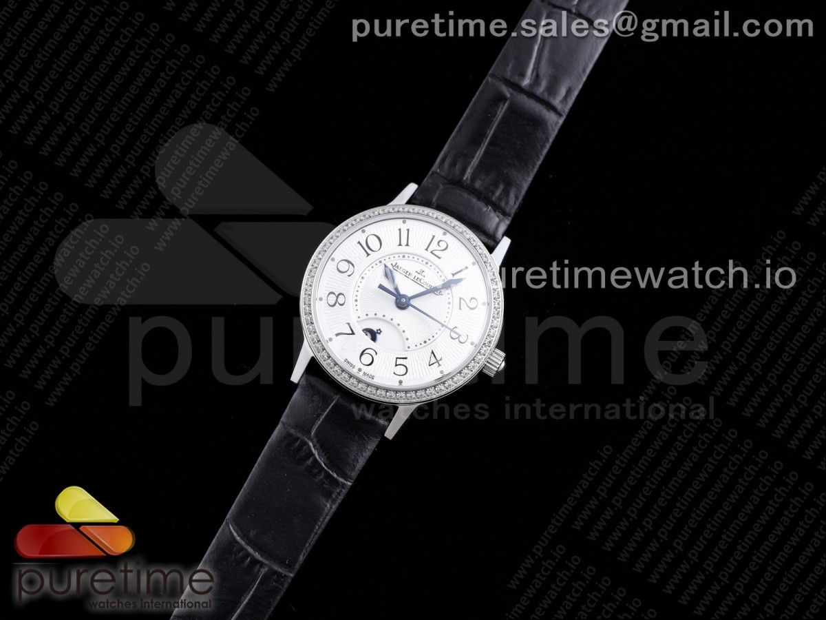 OX공장 랑데뷰 29MM 화이트다이얼 가죽스트랩 Rendez-Vous 29mm SS White Dial Diamonds Bezel on Black Leather Strap A967