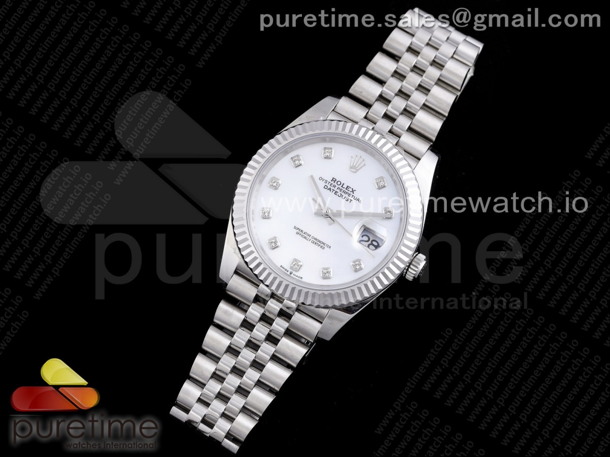 RE공장 롤렉스 데이저스트 41 화이트다이얼 브레이슬릿 New DateJust 41 126334 SS White Dial Diamonds Markers on Jubilee Bracelet A3235 Clone