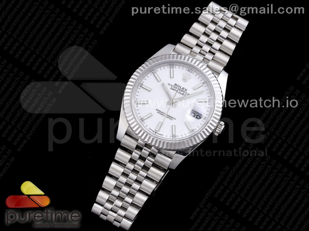 RE공장 롤렉스 데이저스트 41 화이트다이얼 브레이슬릿 New DateJust 41 126334 SS White Dial Stick Markers on Jubilee Bracelet A3235 Clone