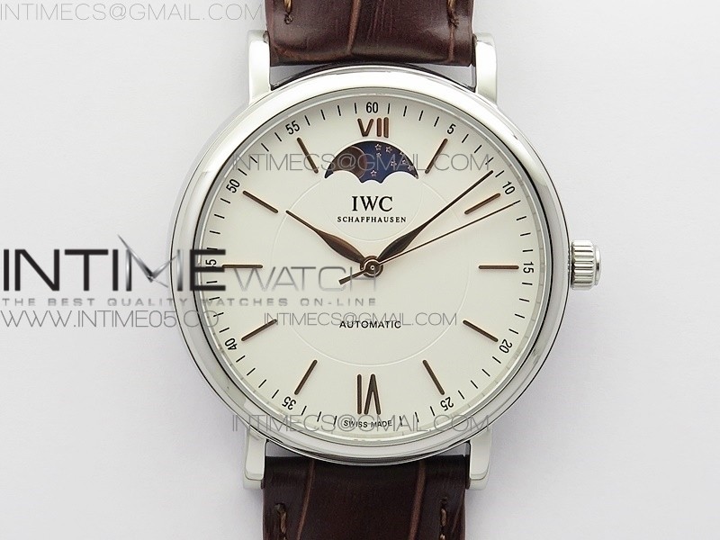 AI공장 포르토피노 화이트다이얼 가죽스트랩 Portofino IW45900 moon SS White Dial on Black Leather Strap Miyota 821A