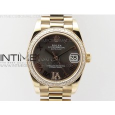 BP공장 롤렉스 데이저스트 31 로즈골드금통 그레이다이얼 브레이슬릿2813 Datejust 31mm 278275 RG Dia Bezel Gray Roman Markers Dial @6 Dia on RG President Bracelet