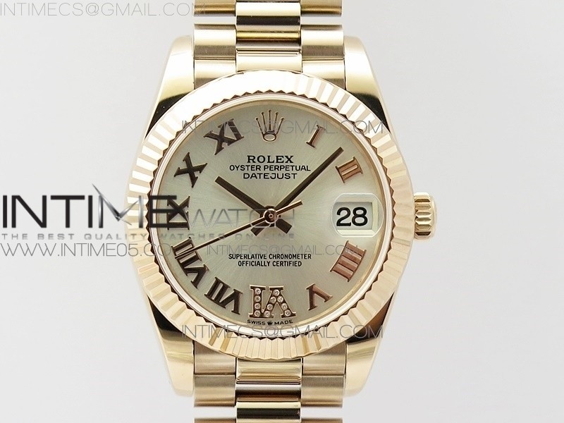 BP공장 롤렉스 데이저스트 31 로즈골드금통 실버다이얼 브레이슬릿2813 Datejust 31mm 278275 RG Silver Roman Markers Dial @6 Dia on RG President Bracelet