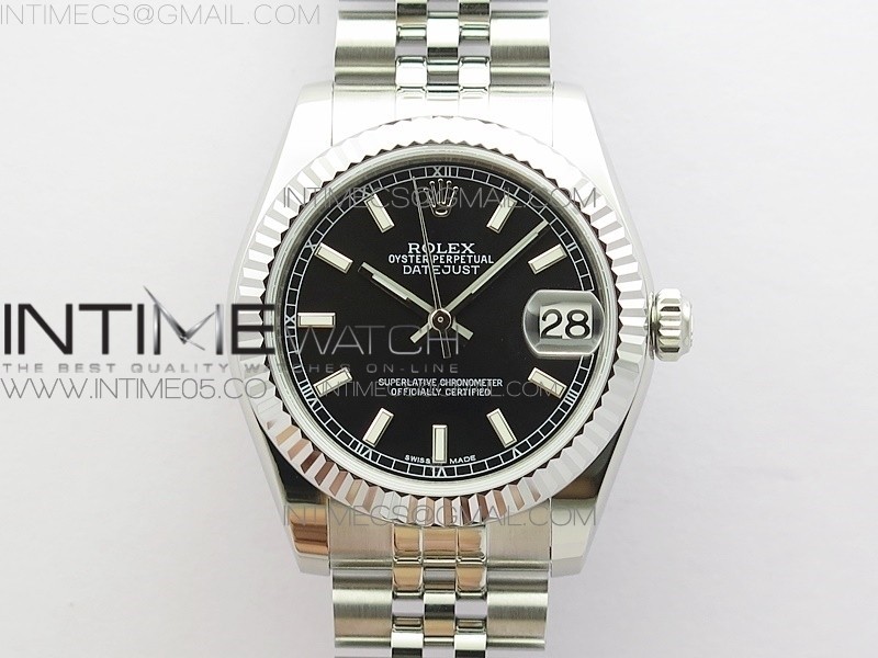 GS공장 롤렉스 데이저스트 31 블랙다이얼 브레이슬릿 Datejust 31mm 178274 SS Black Stick Markers Dial on SS Jubilee Bracelet SEIKO NH05A