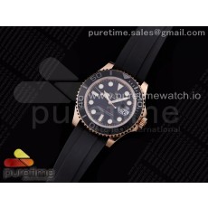 TW공장 에버로즈 블랙다이얼 러버 Yacht-Master 126655 RG Black Ceramic Bezel on Black Rubber Strap A2836/SA3135