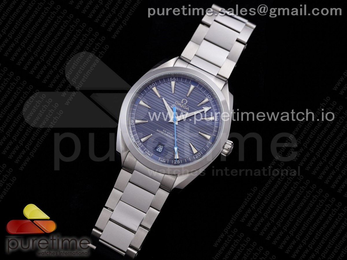 OX공장 오메가 씨마스터 아쿠아테라 블루다이얼 Aqua Terra 150M Master Chronometers OXF 1:1 Best Edition Blue Dial on SS Bracelet Strap A8900