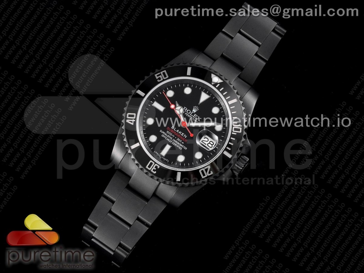 OX공장 서브 PVD 블랙다이얼 Submariner BLAKEN SINGLE RED PVD OXF 1:1 Best Edition Black Dial on PVD Bracelet A2836