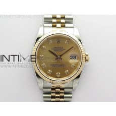 DJ공장 롤렉스 데이저스트 36 로즈골드콤비 로골다이얼 2824 Datejust 36mm 116234 904L SS/RG DJF 1:1 Best Edition RG Dial Diamonds Markers On SS Jubilee Bracelet A2824