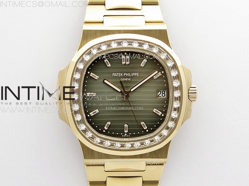 PP공장 V4 노틸러스 로골 그레이다이얼 Nautilus 5711/1R T Crystal Bezel PPF V4 1:1 Best Edition Brown Textured Dial on RG Bracelet 324CS (Free box) PPF공장