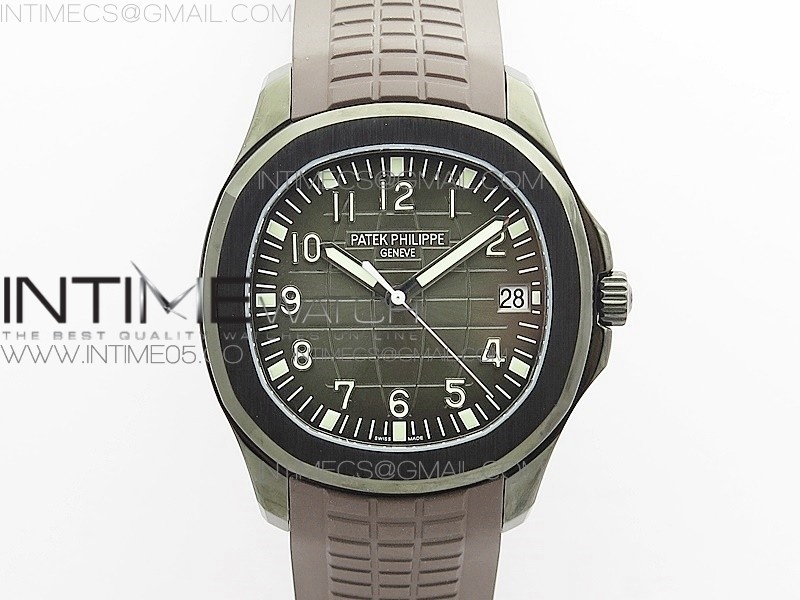 ZF공장 아쿠아넛 DLC 블랙다이얼 러버 Aquanaut Jumbo 5167A DLC ZF 1:1 Best Edition Black Dial on Brown Rubber Strap 324CS