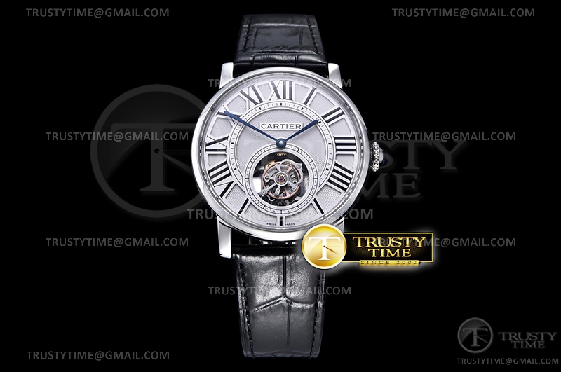 BBR공장 뚜르비용 화이트다이얼 가죽스트랩 Rotonde De Cartier Tourb SS/LE White BBR Asia Tourb