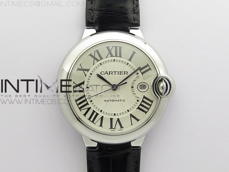 AF공장 V4 발롱 42미리 화이트다이얼 악어가죽스트랩 2824 Ballon Bleu 42mm SS AF 1:1 Best Edition White Texture Dial on Black Croco Strap A2824