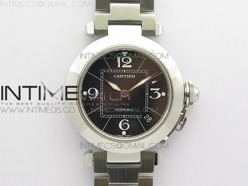 V9공장 파샤 35미리 블랙다이얼 Pasha W31074M7 35mm SS V9F Best Edition Black Dial on SS Bracelet A2892 to Cal.049