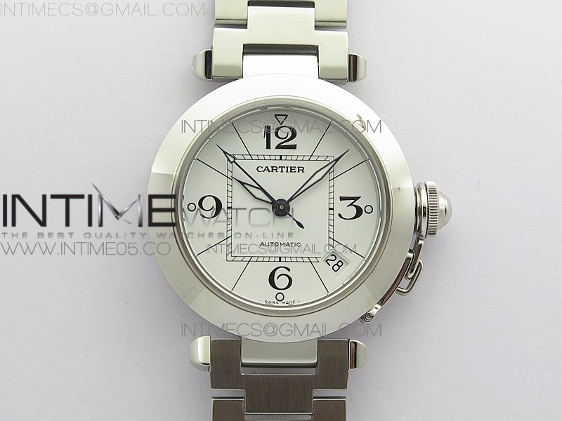 V9공장 파샤 35미리 화이트다이얼 Pasha W31074M7 35mm SS V9F Best Edition White Dial on SS Bracelet A2892 to Cal.049