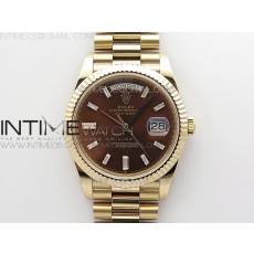 BP공장 롤렉스 데이데이트 40미리 로골 브라운다이얼 2836 Day-Date 40mm 228239 BP New Dial Version 904 RG Brown T Crystal Markers Dial on RG President Bracelet A2836