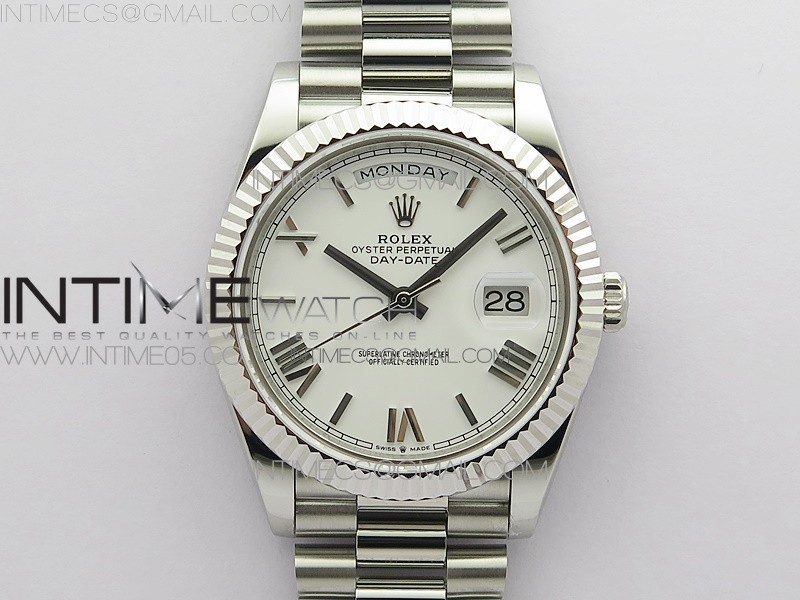 BP공장 롤렉스 데이데이트 40미리 화이트다이얼 2836 Day-Date 40mm 228239 BP New Dial Version 904 SS White Roman Markers Dial on SS President Bracelet A2836