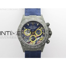 OM공장 데이토나 DIW 카본 나일론스트랩 4130 Daytona DIW Carbon OMF Best Edition Dark Blue Dial on Dark Blue Nylon Strap A4130