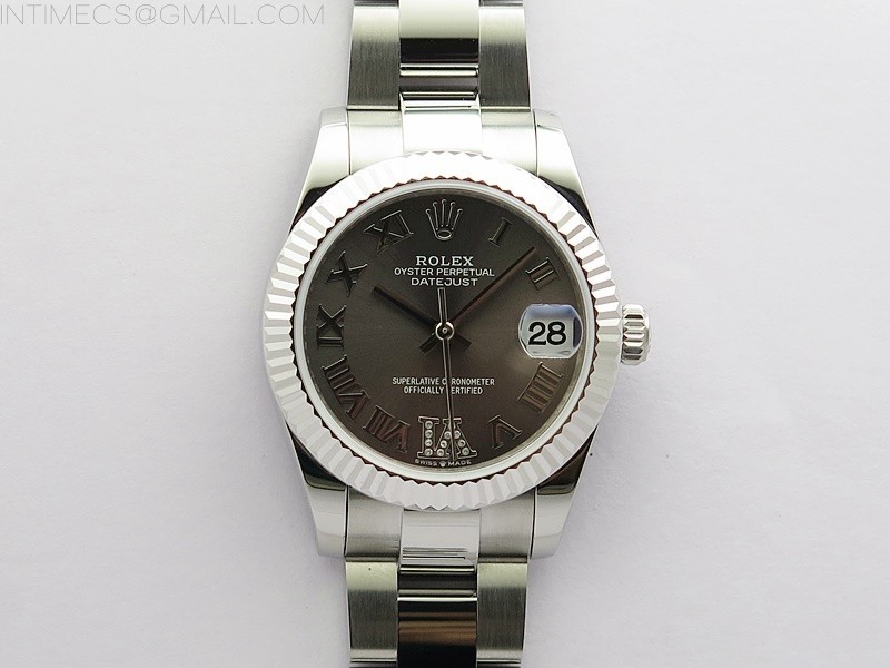 BP공장 롤렉스 데이저스트 31 그레이다이얼 2813무브 21600진동 Datejust 31mm 278273 SS BP Best Edition Gray Roman Markers Dial on Oyster Bracelet