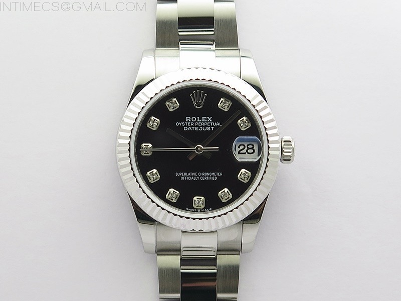 BP공장 롤렉스 데이저스트 31 블랙다이얼 2813무브 21600진동 Datejust 31mm 278273 SS BP Best Edition Black Crystal Markers Dial on Oyster Bracelet