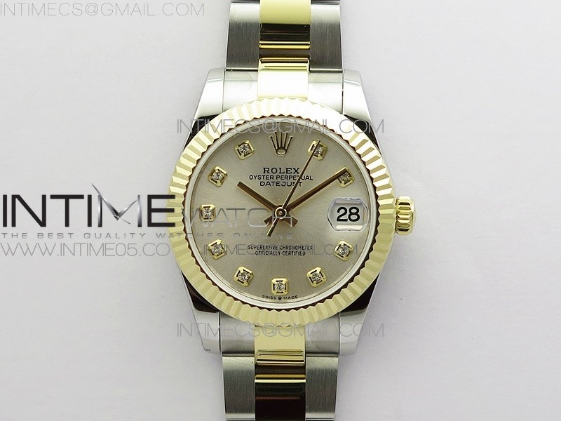 BP 롤렉스 데이저스트 31 옐로우골드콤비 실버다이얼 2813 Datejust 31mm 278273 SS/YG BP Best Edition Silver Diamonds Markers Dial on SS/YG Oyster Bracelet