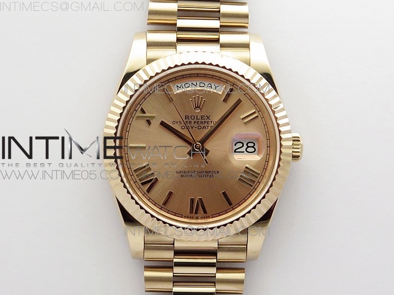 BP공장 롤렉스 데이데이트 로골 로골다이얼 904 2836 Day-Date 40mm 228239 RG BP New Dial Version RG Roman Markers Dial on RG President Bracelet A2836