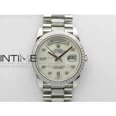 BP공장 롤렉스 데이데이트 36미리 자개다이얼 2836 Day-Date 36 128239 SS/Crystal BP Best Edition White MOP Crystal Markers Dial on SS President Bracelet A2836