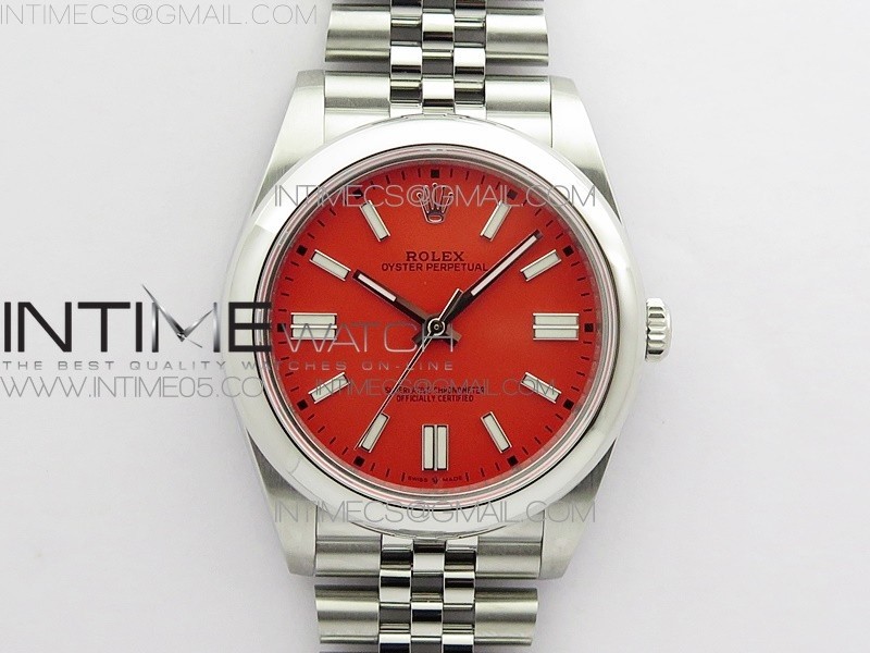 BP공장 롤렉스 오이스터퍼페츄얼 41미리 레드다이얼 2813 Oyster Perpetual 41mm 124300 BP Best Edition Red Dial on SS Jubilee Bracelet