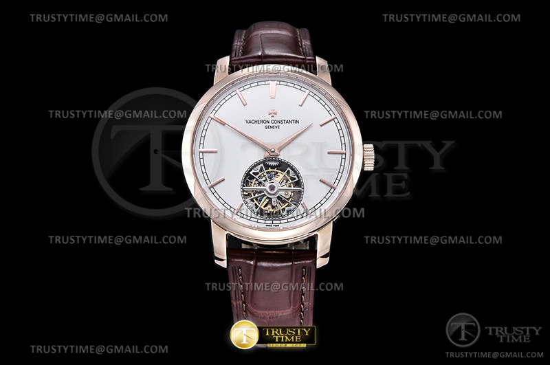 EUR공장 트레디셔널 뚜르비용 로골 화이트다이얼 가죽스트랩 Traditionnelle Tourbillon RG/LE Wht EURF Asia HW Tourb