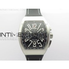 AB공장 뱅가드 블랙다이얼 거미스트랩 Vanguard V45 Chrono Brushed SS ABF Best Edition Black Dial on Black Gummy Strap A7750