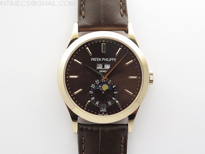 GR공장 애뉴얼 캘린더 로골 브라운다이얼 가죽스트랩 Annual Calendar Complications 5396 RG GRF Best Edition Black dial on Brown leather strap A324