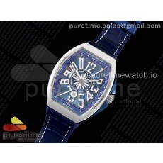 AB공장 프랭크뮬러 뱅가드 V45 블루다이얼 블루거미스트랩 Vanguard V45 Yachting SS ABF 1:1 Best Edition Blue Textured Dial on Blue Gummy Strap A2824