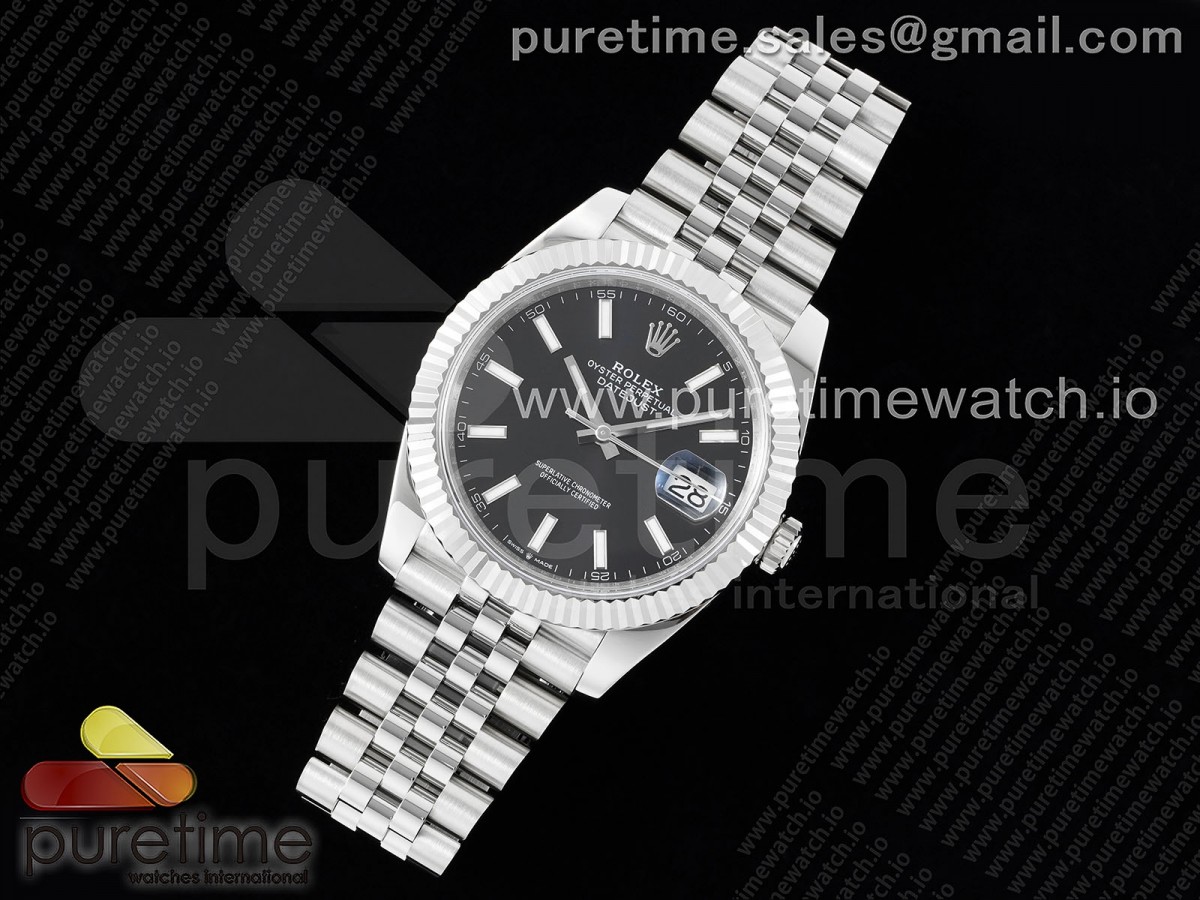 NTF공장 롤렉스 데이저스트 41 스틸 블랙다이얼 플루티드베젤 쥬빌레브레이슬릿 DateJust 41 126334 NTF 1:1 Best Edition 904L Steel Black Stick Dial on Jubilee Bracelet VR3235