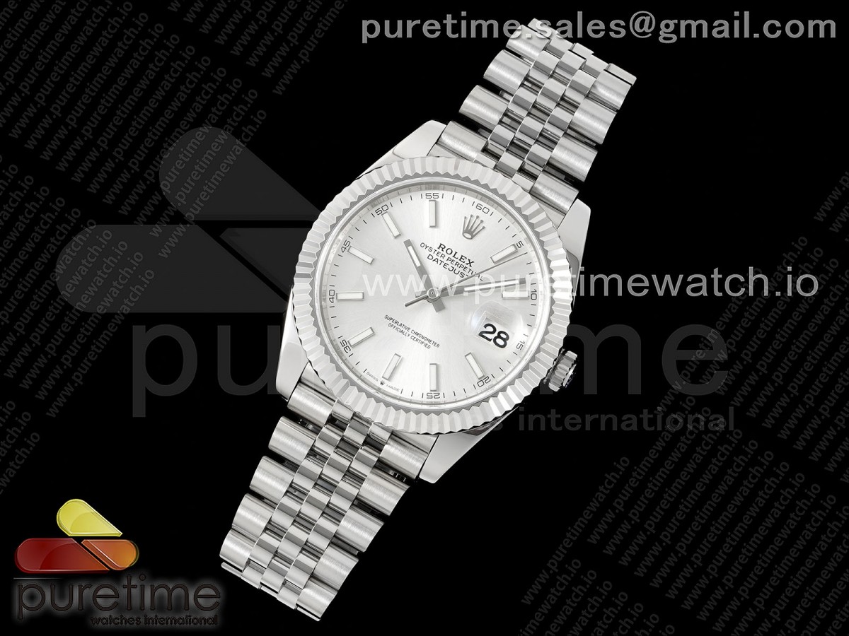 ZF공장 롤렉스 데이저스트 41 스틸 실버다이얼 플루티드베젤 쥬빌레브레이슬릿 DateJust 41 126334 ZF 1:1 Best Edition 904L Steel Silver Dial Stick Marker on Jubilee Bracelet A2824