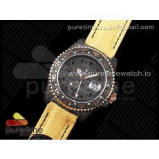 DIW공장 롤렉스 GMT마스터 커스텀 카본케이스 블랙카본다이얼 나일론스트랩 GMT Carbon DIWF Best Edition Carbon Dial RG Bezel on Yellow Nylon Strap SA3186 CHS