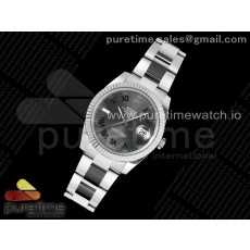 NTF공장 롤렉스 데이저스트 41 스틸 슬레이트로만다이얼 플루티드베젤 오이스터브레이슬릿 DateJust 41 126334 NTF 1:1 Best Edition 904L Steel Gray Dial Green Roman on Oyster Bracelet VR3235