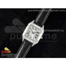 F1공장 까르띠에 산토스 뒤몽 미디움 27.5 스틸 실버다이얼 블랙가죽스트랩 Santos Dumont 27.5mm IWSF Best Edition Silver Dial on Black Leather Strap Quartz