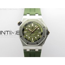 ZF공장 오데마피게 로얄오크 오프쇼어 다이버 15720 그린다이얼 러버스트랩 Royal Oak Offshore Diver 15720 ZF 1:1 Best Edition Green Dial on Green Rubber Strap A4308