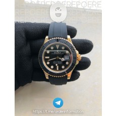 VS공장 롤렉스 요트마스터 42 옐로우골드금통 블랙다이얼 러버스트랩 YachtMaster 226658 42mm YG/RU Blk VSF VS3235