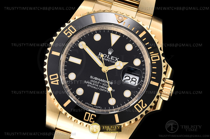 Clean공장 롤렉스 서브마리너 40 옐로우골드금통 흑금통 브레이슬릿 클린공장 Submariner 116618LN YG/YG Black Clean VS3135