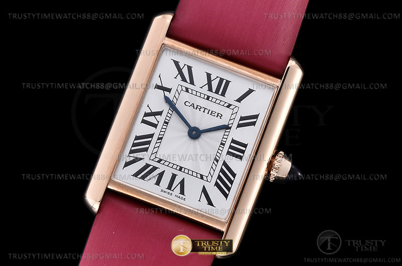 F1공장 까르띠에 탱크 머스트 로즈골드금통 핑크스트랩 Cartier Tank Must Lrg RG/LE Wht F1F Sw Qtz