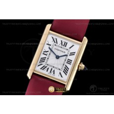 F1공장 까르띠에 탱크 머스트 옐로우골드금통 핑크스트랩 Cartier Tank Must Lrg YG/LE Wht F1F Sw Qtz