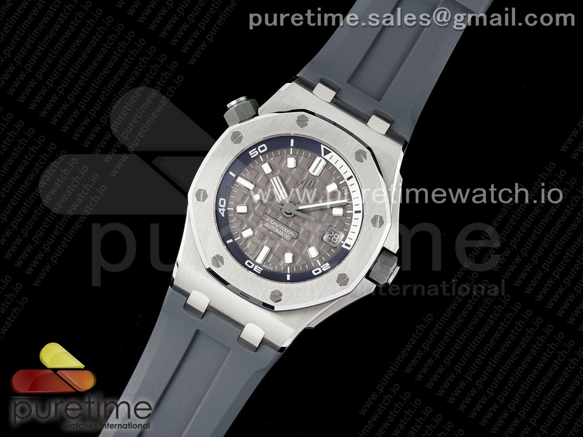 AP공장 오데마피게 로얄오크 오프쇼어 다이버 15720 그레이다이얼 러버스트랩 Royal Oak Offshore Diver 15720 SS APF 1:1 Best Edition Gray Dial on Gray Rubber Strap A4308