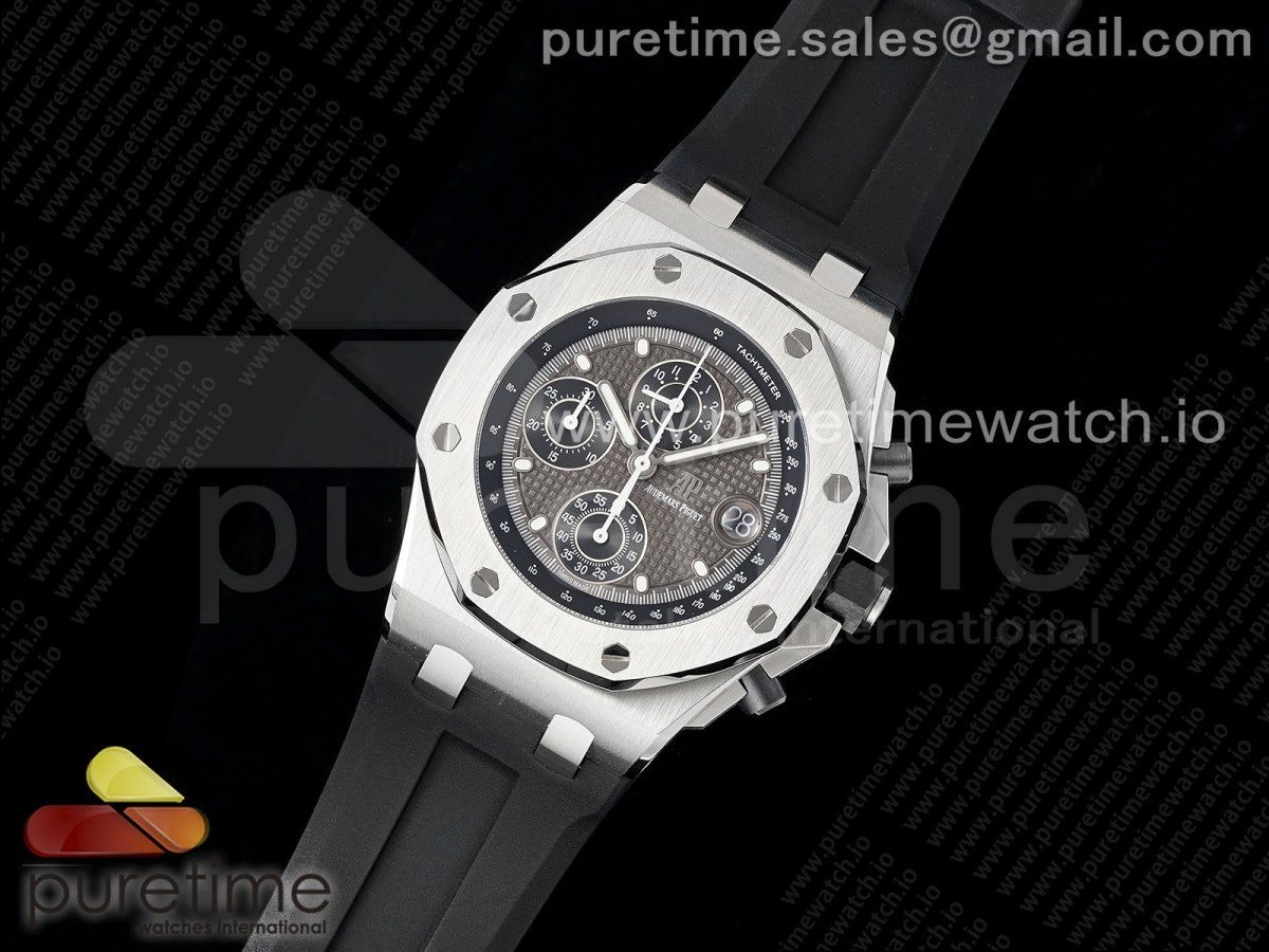 AP공장 오데마피게 로얄오크 오프쇼어 크로노그래프 42 그레이다이얼 러버스트랩 Royal Oak Offshore 42mm SS APF 1:1 Best Edition Gray Dial on Black Rubber Strap A4404